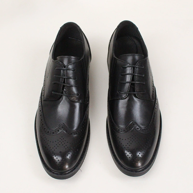 Мужские классические кожаные туфли, деловые, из натуральной кожи, дышащие, в ретро-британском стиле, туфли-дерби с резным декором, мужская обувь, из чистой кожи