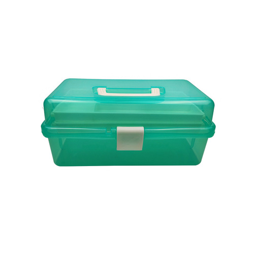 Factory-provided large three-layer transparent plastic foldable 671 color home storage manicure painting hardware art tools box