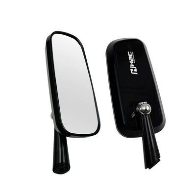 CNC aluminum rearview mirror electric motorcycle modification universal rearview mirror blue mirror anti-glare (Motorcycle rearview mirror) - 7cm-black-white-single