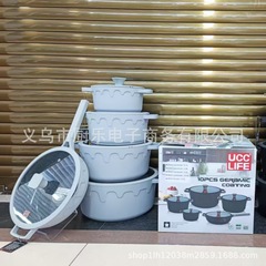 ucc10件套圣诞硅胶盖套装复厎家庭厨房通用锅具