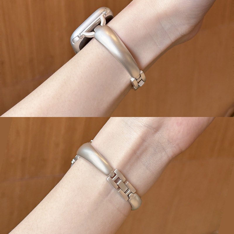 Suitable for Apple Watch Simple Bracelet Style S10Applewatch987 Bracelet 654321Se Metal Watch Strap for Women