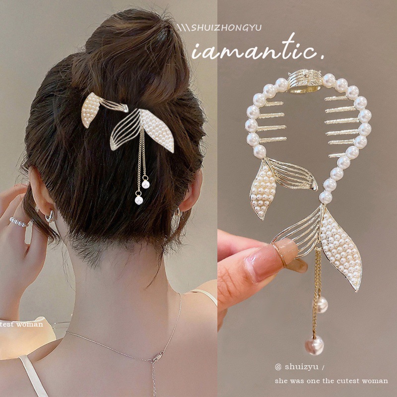 17 # cola de pez perla Cola de Caballo clip