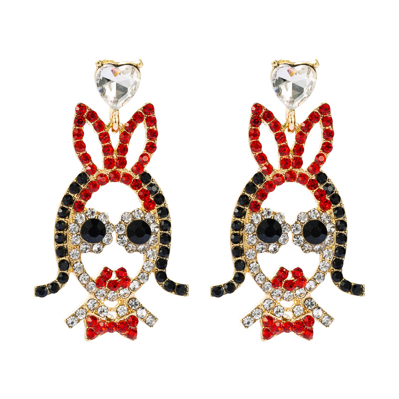 Cartoon Character Little Girl Styling Alloy Inlaid Color Rhinestones Earrings display picture 8