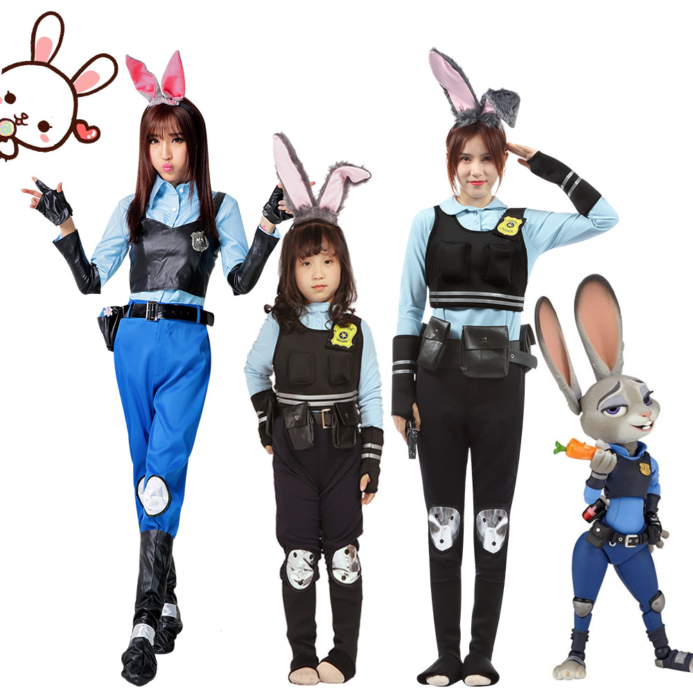 疯狂动物城万圣节cosplay服装动漫兔子朱迪警官judy成人zootopia