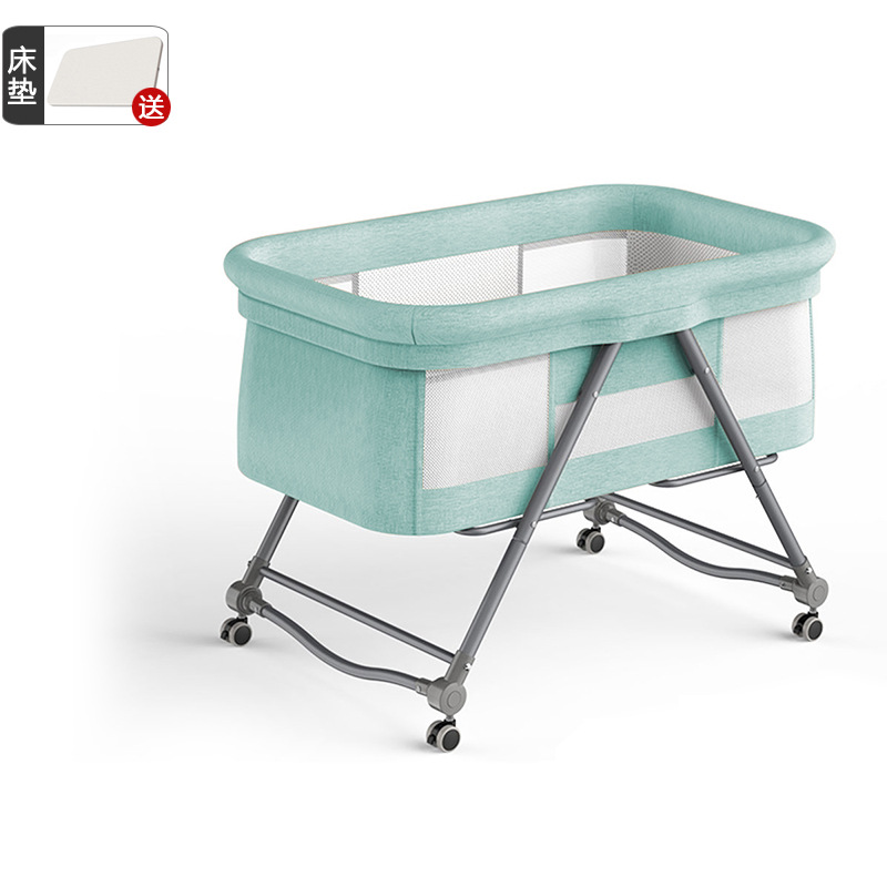 Cuna portátil plegable Cuna Cama con rodillo móvil cama de bebé BB dormir recién nacido cama de empalme
