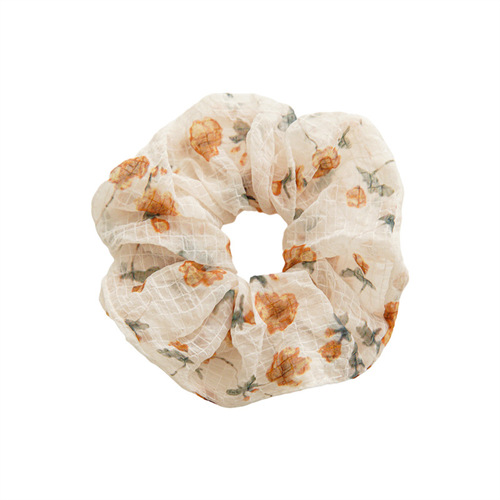 Japanese and Korean summer all-match ball head mesh plaid floral large intestine hair tie ins style female small fresh headband