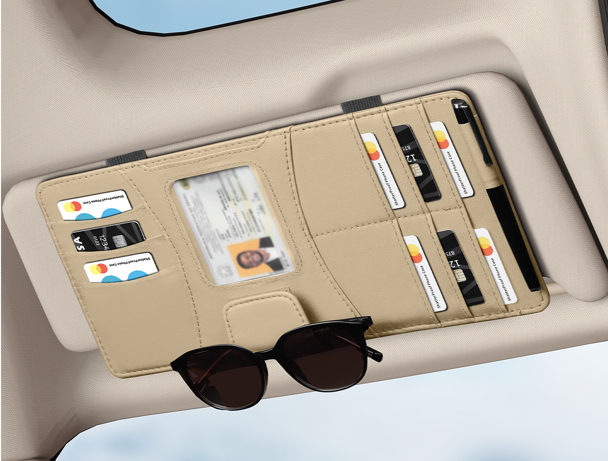 Car Sun Visor Multifunctional Storage Bag Photo Holder Document Holder Receipt Holder Glasses Holder Car Storage Card Box