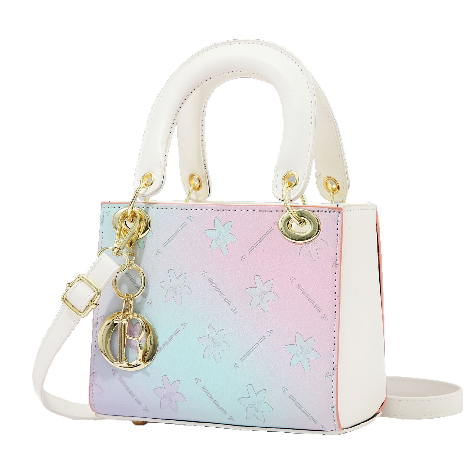 Bolso de mano bolso pequeño degradado colorido bolso femenino de moda bolso de mensajero de un solo hombro comercio exterior colgante al por mayor bolso transfronterizo