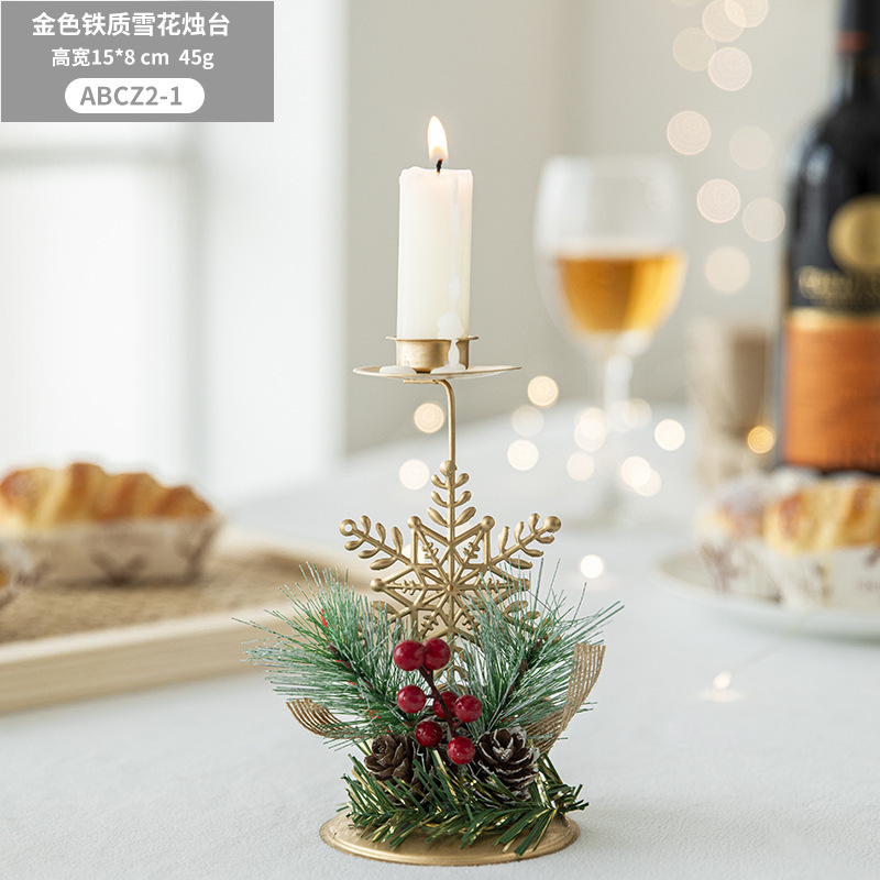 Candelabro de copo de nieve de 15CM/pc 45G (sin velas)