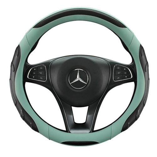 Factory-made new style fashion splicing four seasons available car steering wheel cover leather carbon fiber multiple models 