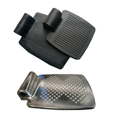 Aluminum alloy footplate plastic wheelchair accessory for home elderly hand-pushed mobility scooter with 19mm hole diameter