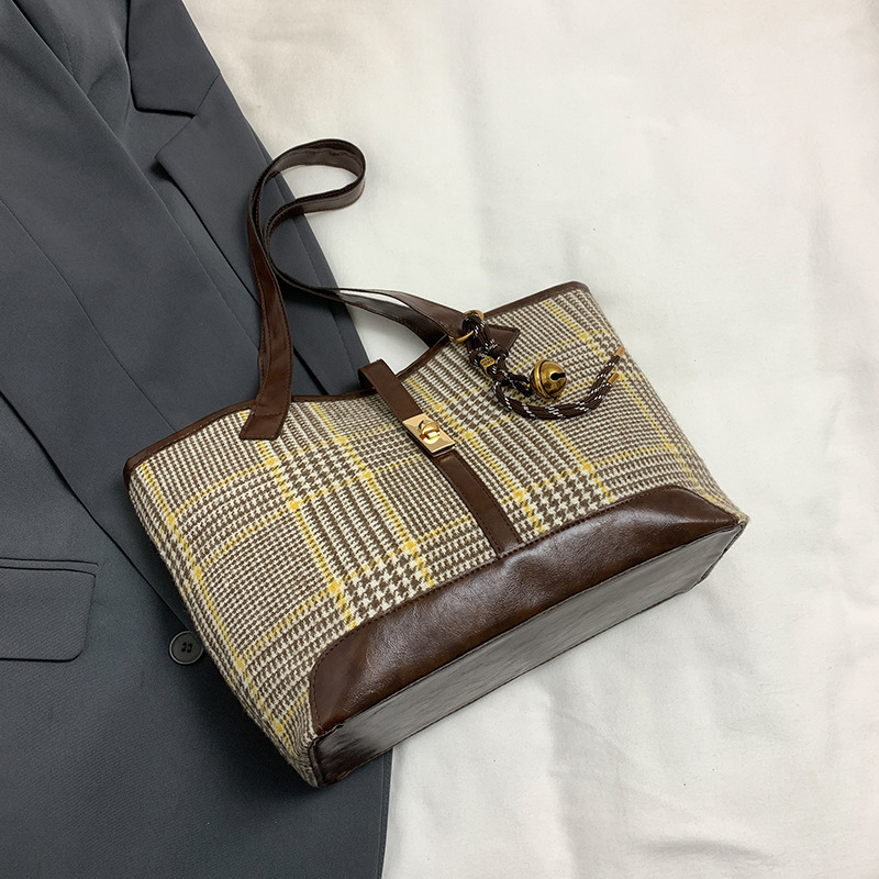 Bolsas de lana de gran capacidad para mujeres 2024 nuevo otoño invierno ocio bolsa de compras de hombro de moda para trabajar bolsa de viaje