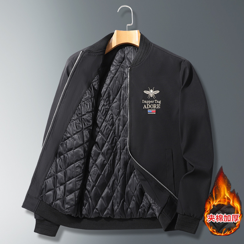Spring and Autumn New Little Bee Jacket for Men's Casual Fashion Outwear Trendy Embroidered Motorcycle Baseball Coat_voghion.com