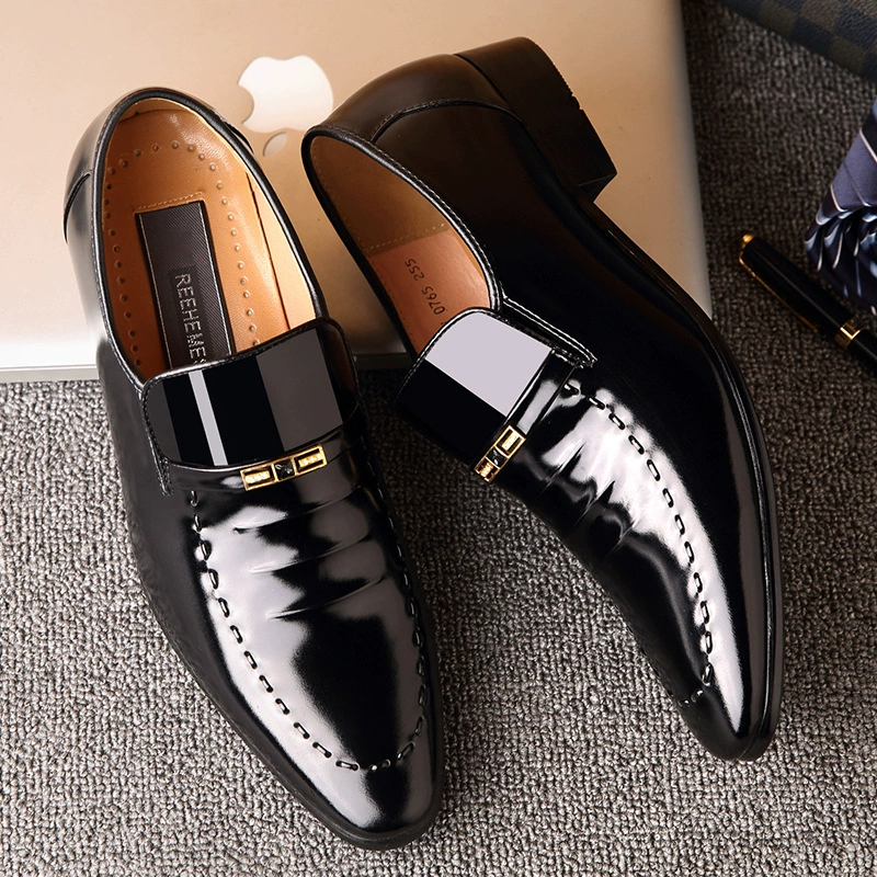 REEHEMES мужские туфли с низким верхом, весенние мужские деловые официальные кожаные туфли, мужские туфли из британской воловьей кожи с острым носком, свадебные туфли оптом