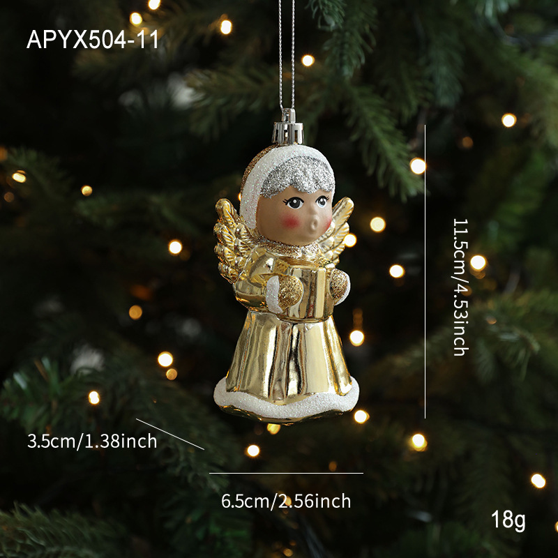 新しいゴールデン粘着粉末光沢のあるプラスチックインペンダントカラーパウダー漫画ペンダントクリスマスツリーウィンドウ装飾|undefined