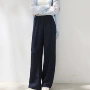三彩新款显瘦直筒休闲裤