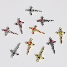 欧美跨境暗黑荆棘滴油玫瑰花爱心十字架挂件diy耳环手链项链配件