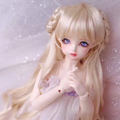 BJD/SD346 Night Loli Girl Wig, Female Child Bangs Long Hair, Doll Accessory Wavy Curly Wig
