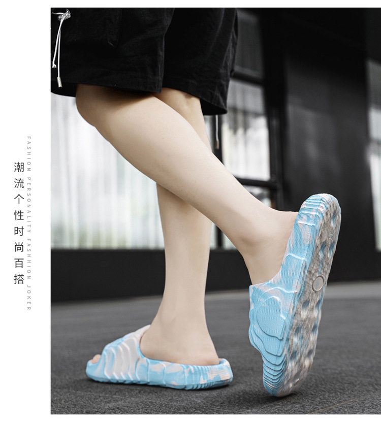Dép xỏ ngón nam quai ngang họa tiết rằn ri đế dày êm chân — 627 Mặt Trăng Xanh Đậm, 627 hoa lan tím ngụy trang, 627 nâu kaki, Cam gạo chi tiết 10