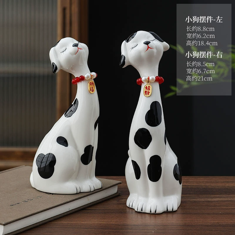 9594 people collect] Nordic couple cat ceramic ornaments modern simple home decoration dog living room porch lying