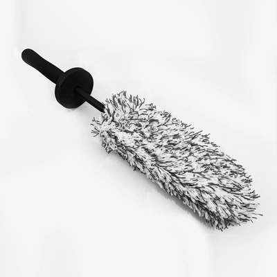 Tire Brush, Wheel Hub Brush, Inner Side Cleaning, Soft-Bristled Cross-Border Plush Car Supplies Wheel Hub Brush (Car cleaning tools) - gray