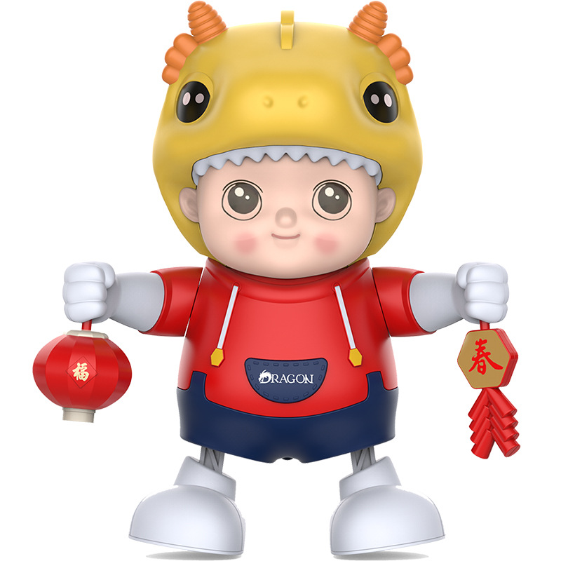 Tiktok mismo estilo bailando xiaolongbao swing música ligera robot regalo de Año Nuevo juguetes para niños al por mayor