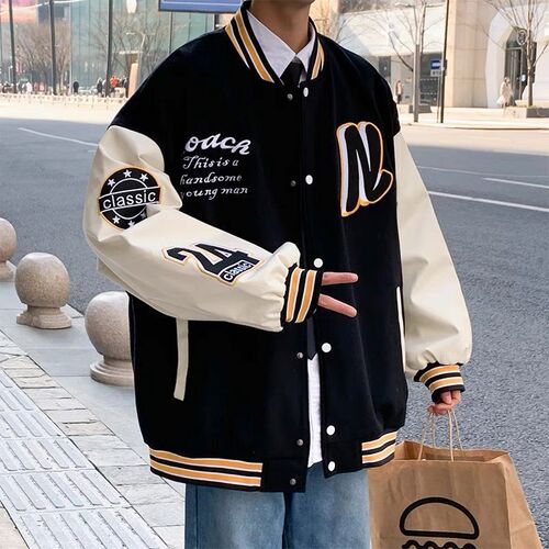 Men's Baseball Jacket Spring and Autumn Season Trendy Instagram Loose Casual Versatile Hong Kong Style Cool Student Outerwear Top