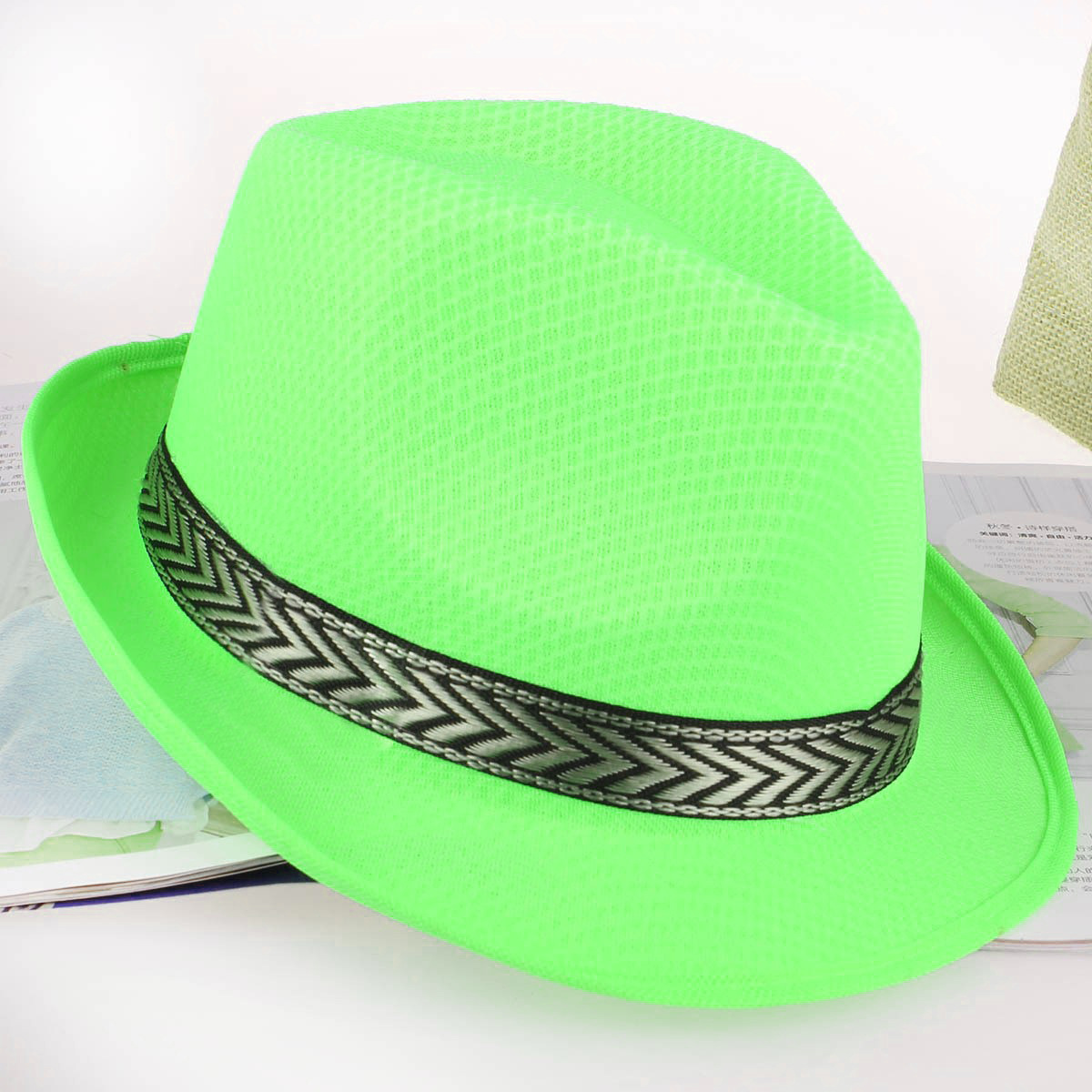 Sombrero de paja de estilo británico, protector solar de verano, sombrero de copa de luz al aire libre