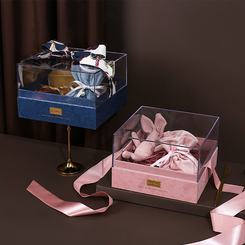透明礼物盒高颜值亚克力礼盒空盒子情人节送男女友大号包装礼品盒