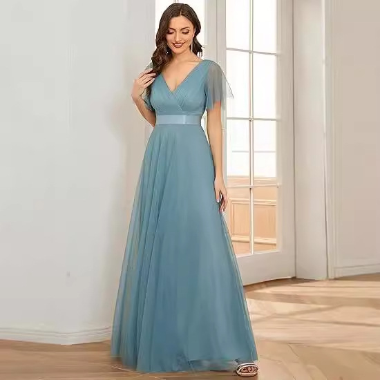Dress European and American Export Mesh Fashionable and Elegant 2025 New Summer Evening Dress Prom Dress Amazon Aliexpress