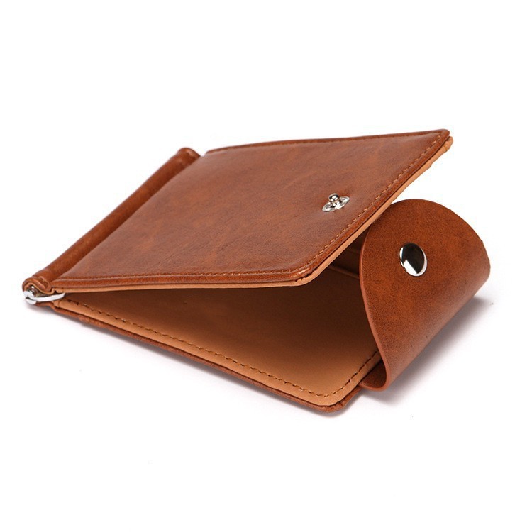 Trendy, Creative, and Fashionable Men's Wallet Flap Buckle Korean Version US Dollar Clip Multi Card Case_voghion.com