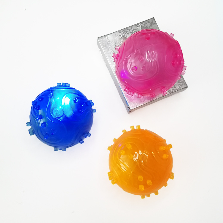 Flash bola elástica perro juguete TPR dientes resistentes a mordeduras limpieza molar interactivo luminoso mascota Bola de juguete fábrica al por mayor