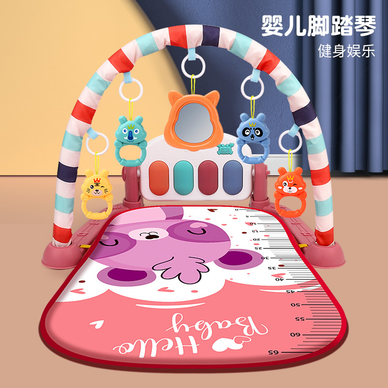 Estante de fitness para bebés recién nacidos alfombra multifuncional música pedal piano juguete calmante bebé juego de piano