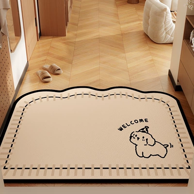 Cartoon Cute Pet Leather Shoe-Changing Mat, Dirt-Resistant and Wear-Resistant, Customizable, Wipeable, No-Wash Pvc Mat, in Stock (Avtomobil döşəmə paspasları) - pudding-puppy-birthday-hat-horizontal-version-4060cm-new-diatom-mud