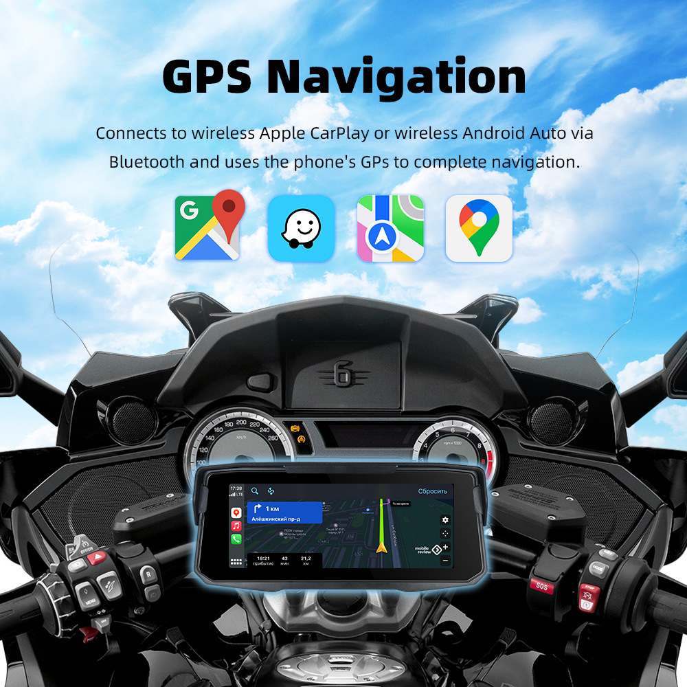 New Products 6.86inch Motorcycle Carplay Portable Navigation Can Support Quick Release Bracket
