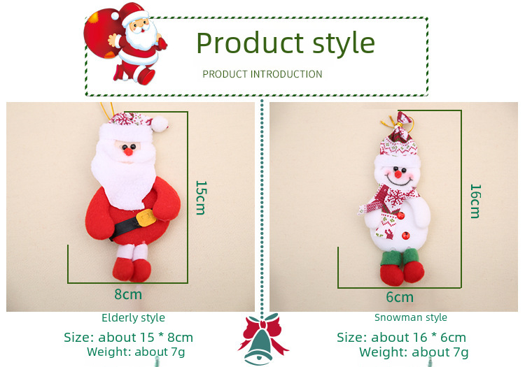 Décorations de Noël Ornements du Père Noël Décorations d'arbre de Noël Nécessités quotidiennes de Noël Pendentif d'arbre de Noël_voghion.com