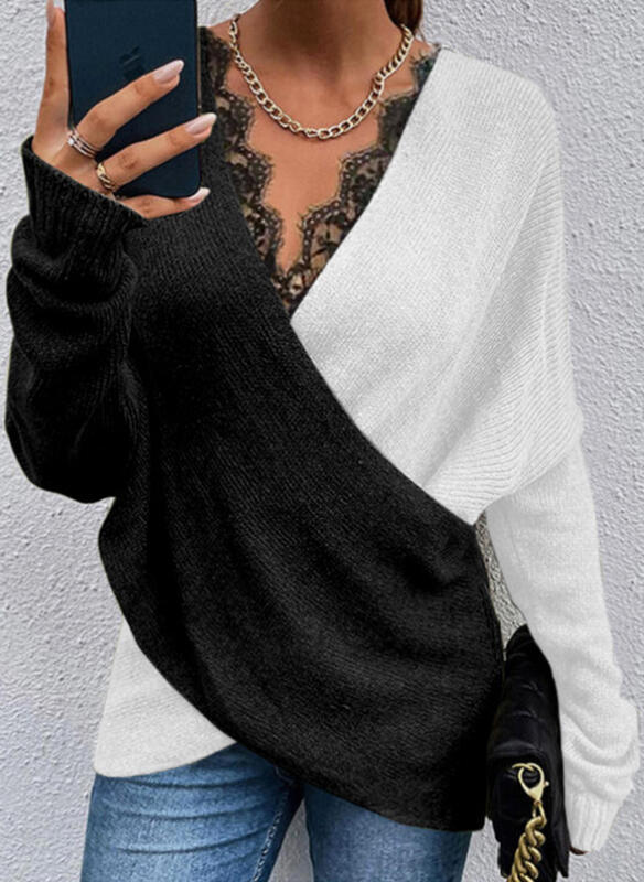 Women's Knitwear Long Sleeve Sweaters & Cardigans Vacation Color Block display picture 4