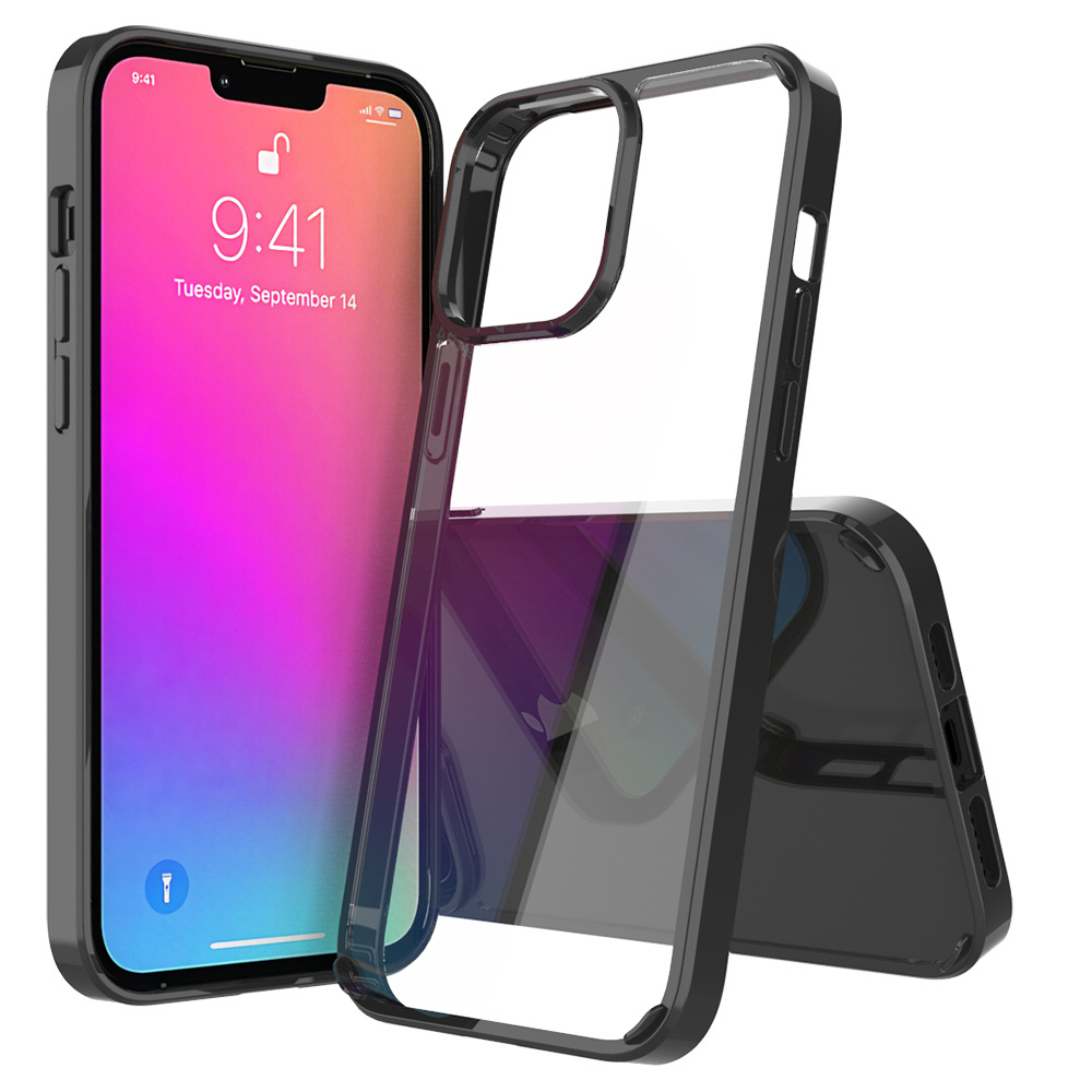 MOQ50 en stock para Apple iPhone15 dos en una tableta resistente a la caída de cristal todo incluido caja transparente del teléfono