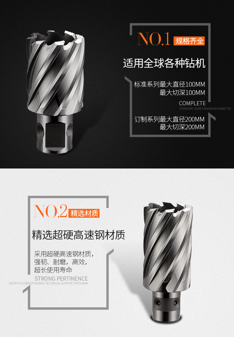 创恒高速钢钢板钻开不锈钢板磁力钻头金属开孔取料套料钻空心钻头-阿里巴巴