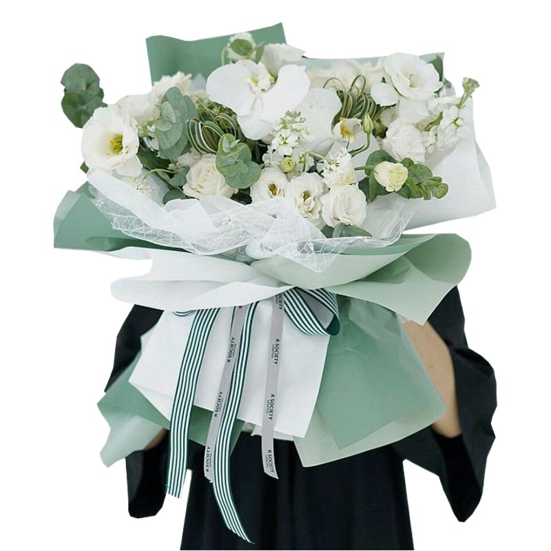 Papel de flores envuelto en papel Ouya Papel de embalaje de ramo impermeable Floristería Papel de embalaje de flores de doble cara Piruleta de sentido avanzado Diy