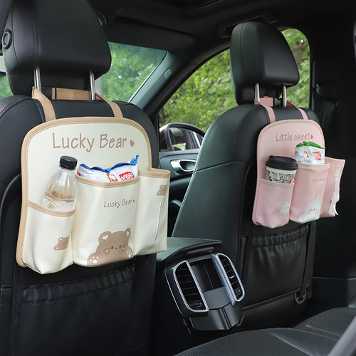 Car seat back storage bag Cute cartoon car seat hanging storage box Creative multifunctional car storage