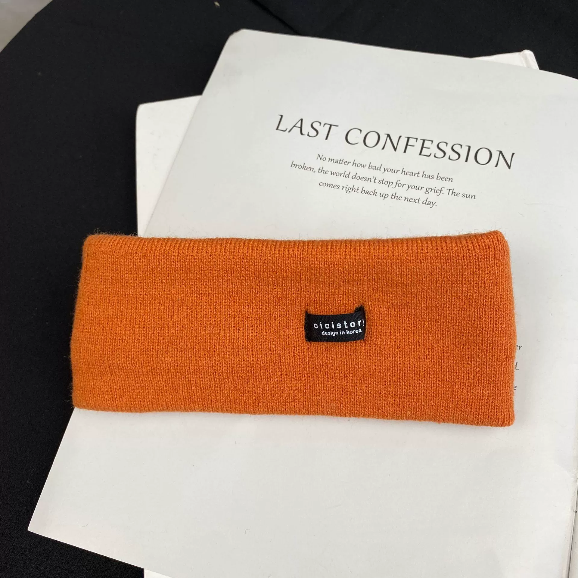 Knitted Warm Headband, Demi-Season Sports Scarf, Fashionable Stretch Hairband (Black/White/Brown/Orange)