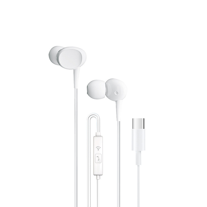 インイヤー有線ヘッドフォンデジタルフラットヘッド TYPE-C 3.5mm ソケットワイヤー制御マイク付き Huawei および Apple に適しています|undefined
