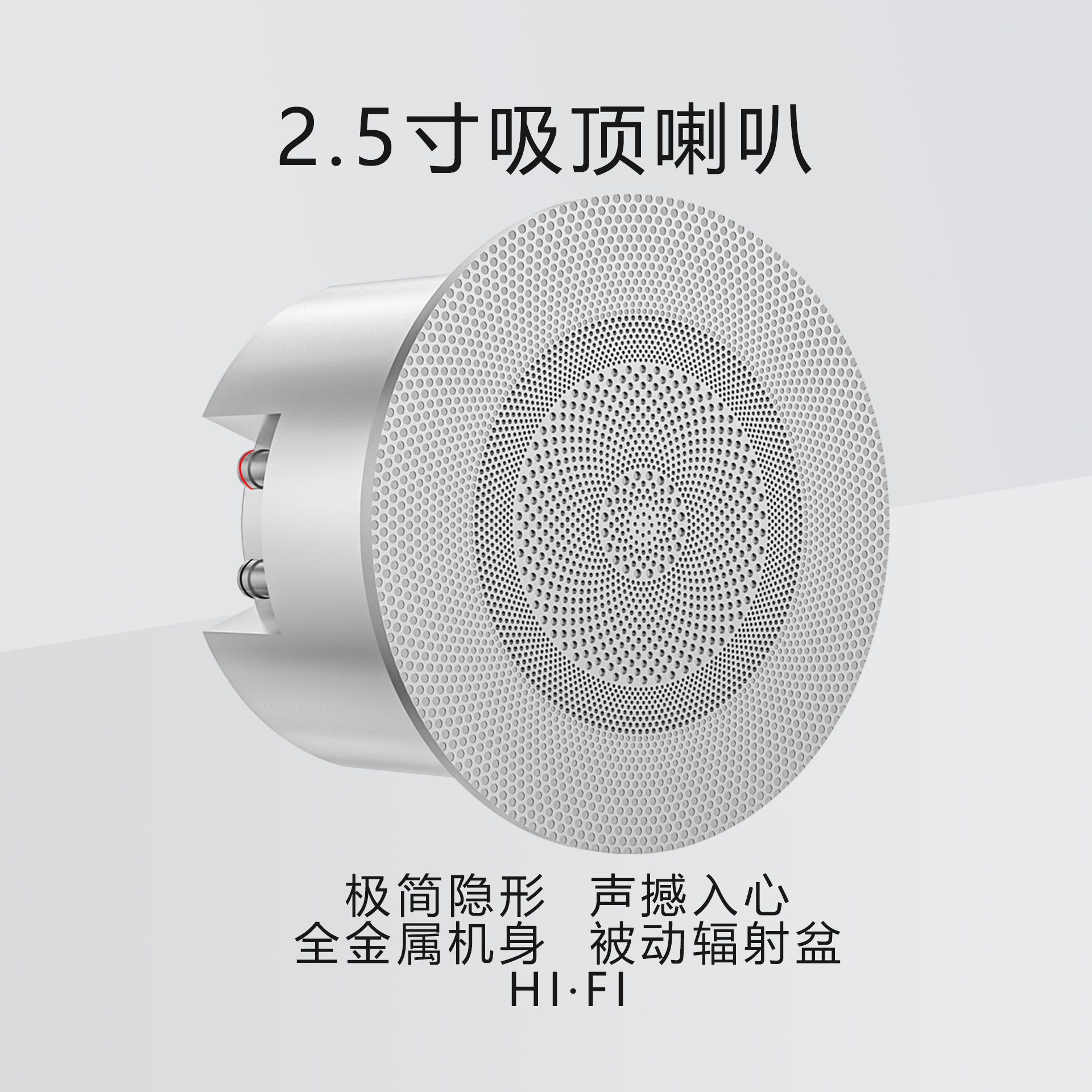 Ceiling-Mounted Embedded Speakers for Home Use, Living Room Music System, Metal Hifi-Grade Speakers, High-Power Passive Speakers