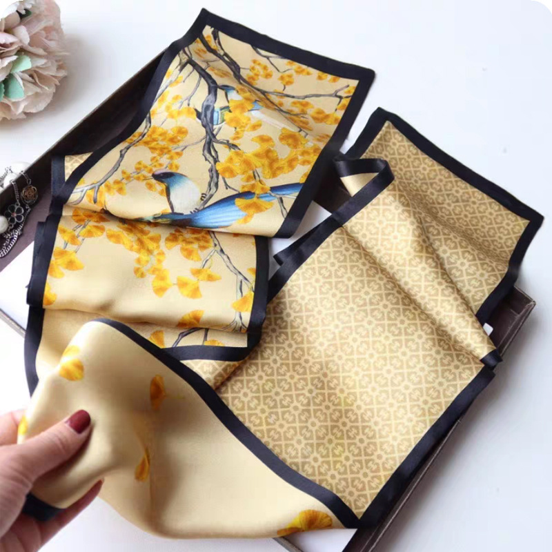 春と秋の絹織物のリボンの長いスカーフの長いマフラーの女性のスカーフの贈り物はすぐに卸売りします。