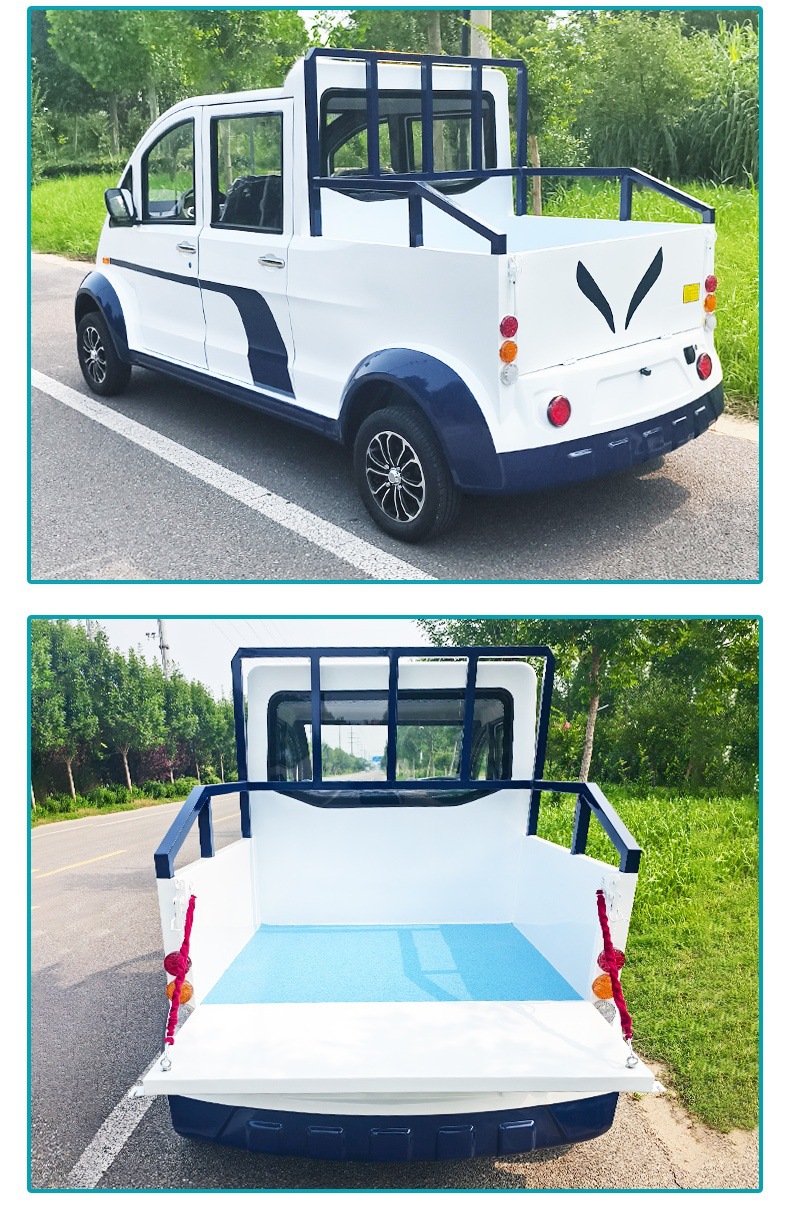 Electric Patrol Pickup Truck for Scenic Spots, Campus, Dual-Purpose Pickup Truck for Passenger and Cargo, Urban Management and Security Duty Pickup Truck