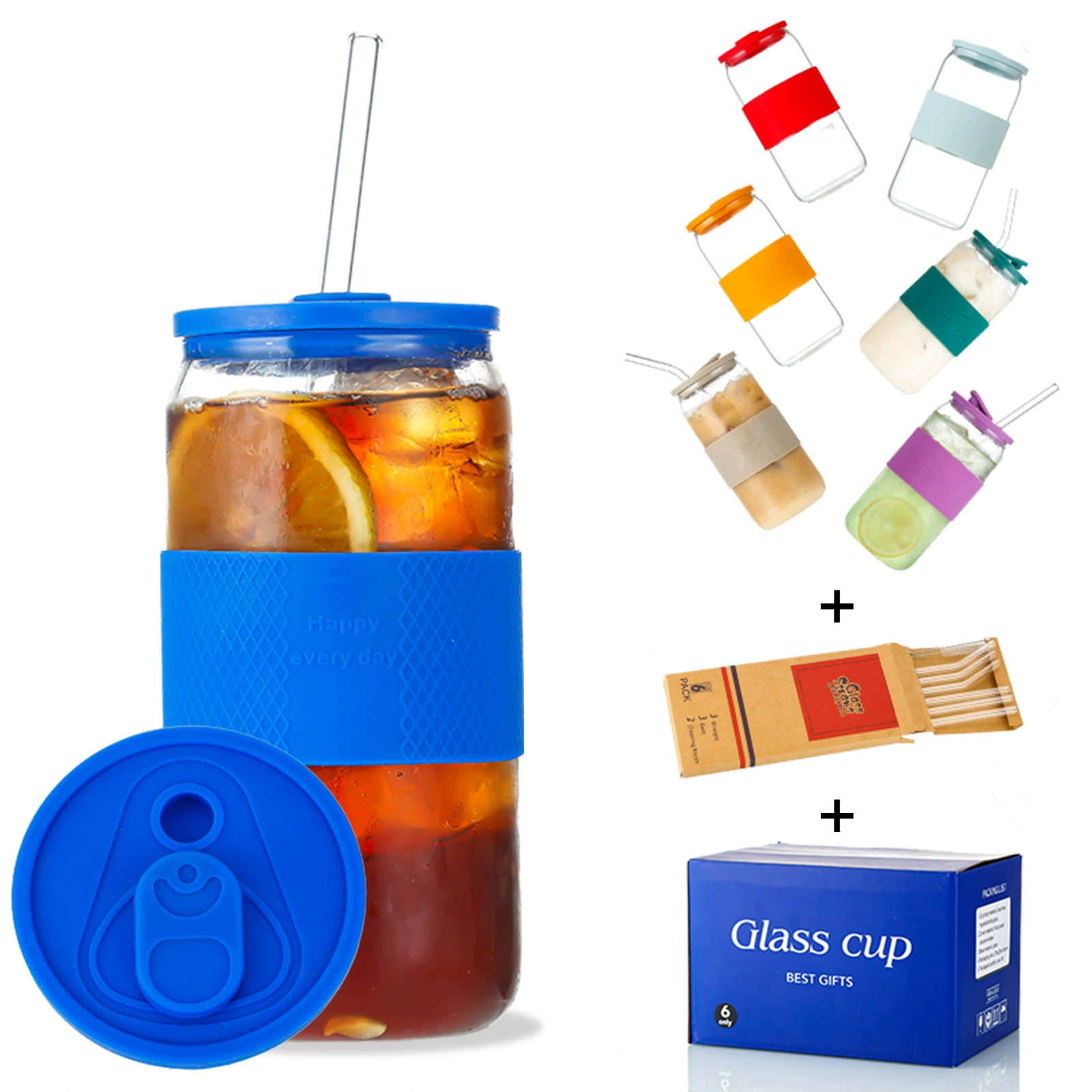 Амазонка взрывается 16oz Кубок колы новая банка 20oz стеклянная чашка Мейсон с крышкой набор соломинок