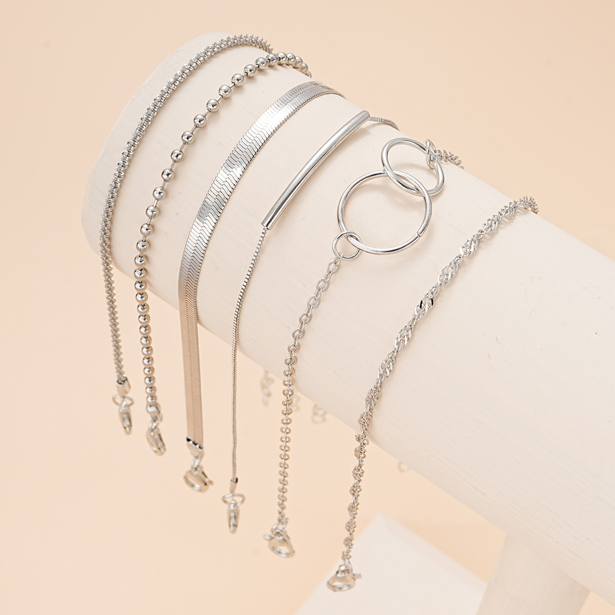 Transfronterizos Europa y América playa ocio personalidad estrella estrella de doble anillo tobillar 6 piezas insertadas simple tobillar cadena mujer image 4