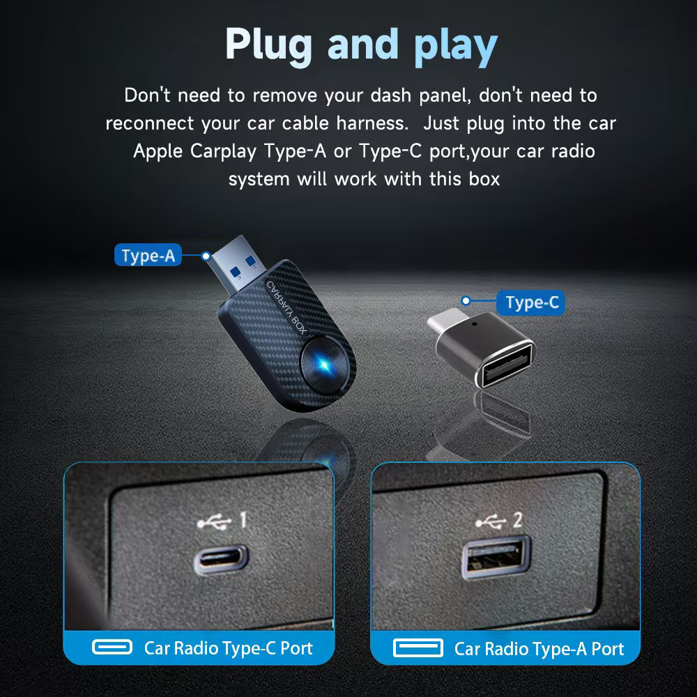 2026 New Car Wireless Carplay Box Android Two-In-One Car Adapter Car Connectivity