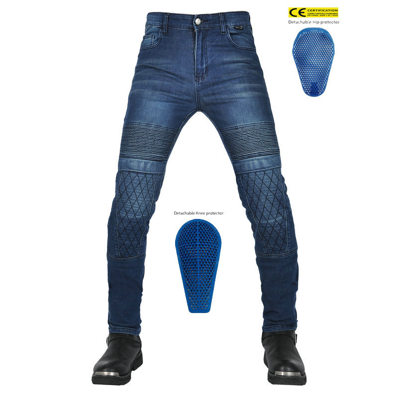 Volero motocicleta jeans hombres retro SLIM-Fit lavado motocicleta montar pantalones kaudura resistente al desgaste-resistente